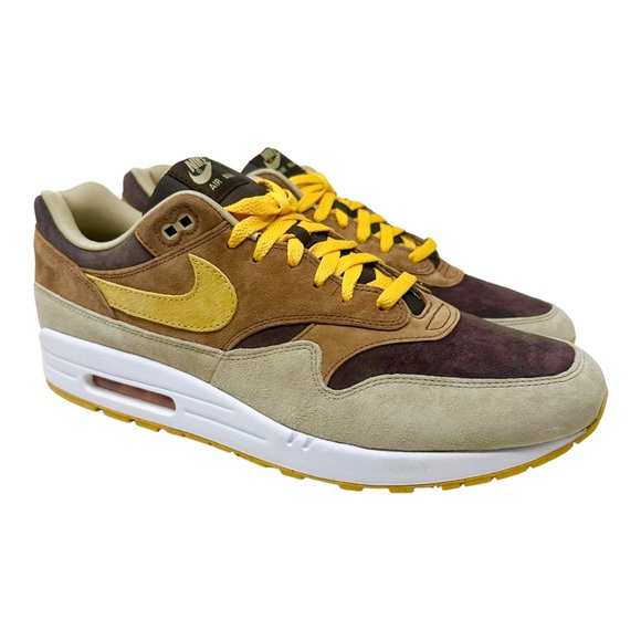 Nike Air Max 1 PRM Pecan DZ0482200 Pecan/Baroque Brown/Limestone/Yellow Ochre 15 - Picture 1 of 9
